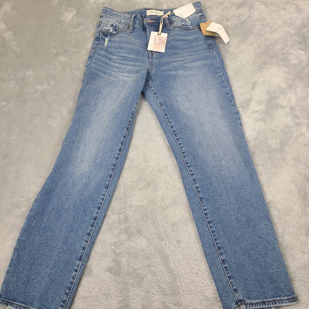 Jessica Simpson Womens Spotlight High Rise Straight Crop Jeans Size 25 NWT‎